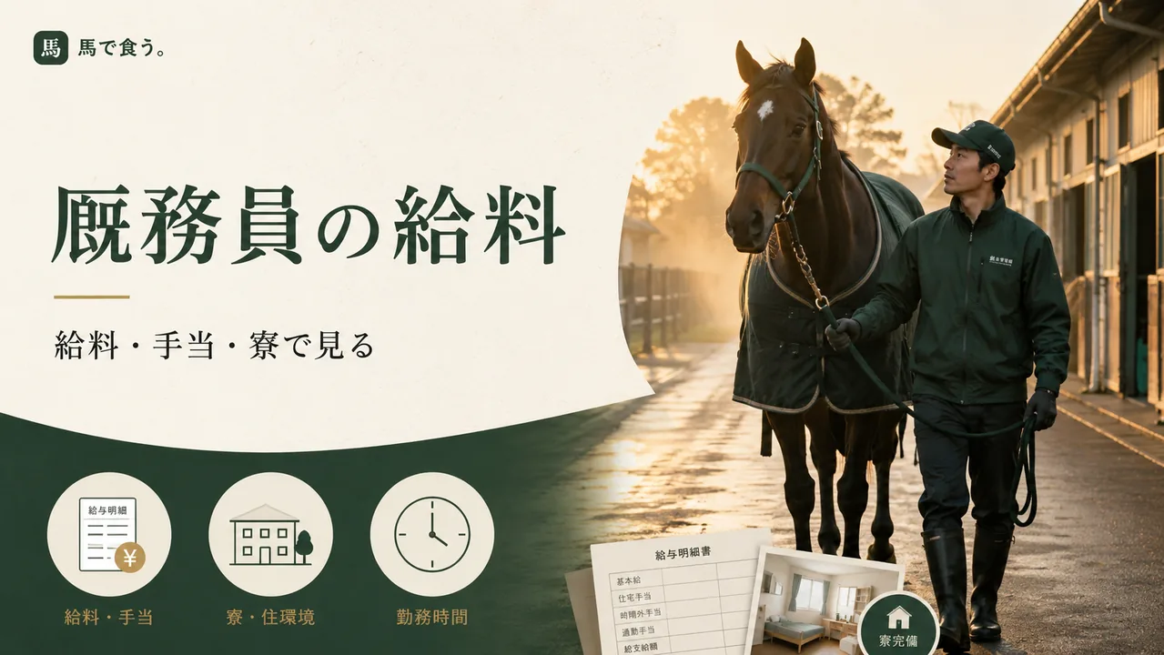 厩務員と競走馬牧場の求人を給料・寮・勤務時間で比較